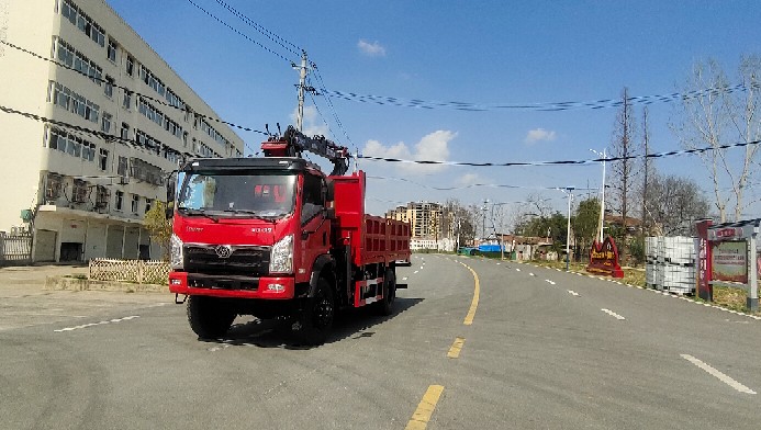 二手隨車吊抓木機轉讓可抓竹子抓廢鐵抓木頭臂長7米貨箱帶自卸四驅抓斗垃圾車