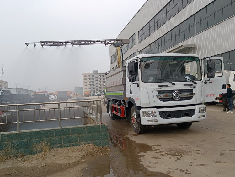 東風天錦鐵路抑塵車_鐵路道路抑塵車國六15噸鐵路抑塵車_多功能鐵路抑塵噴霧車_智能感應噴淋系統_15噸防凍液噴淋車